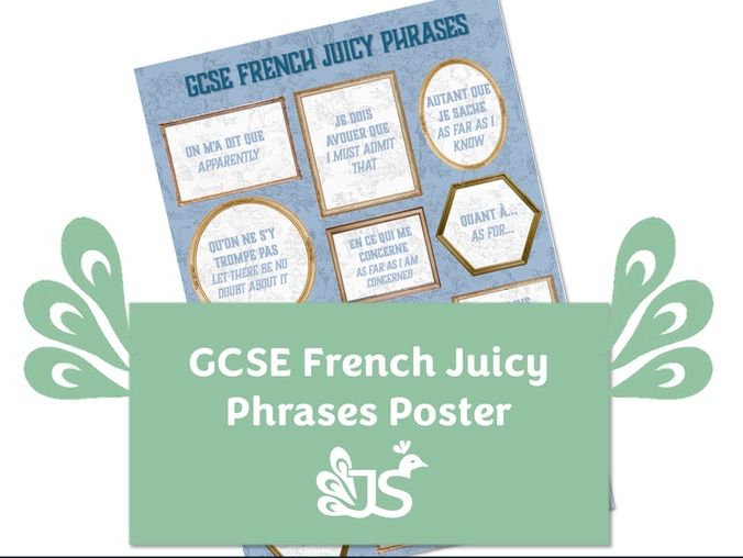 GCSE French Juicy Phrases Poster