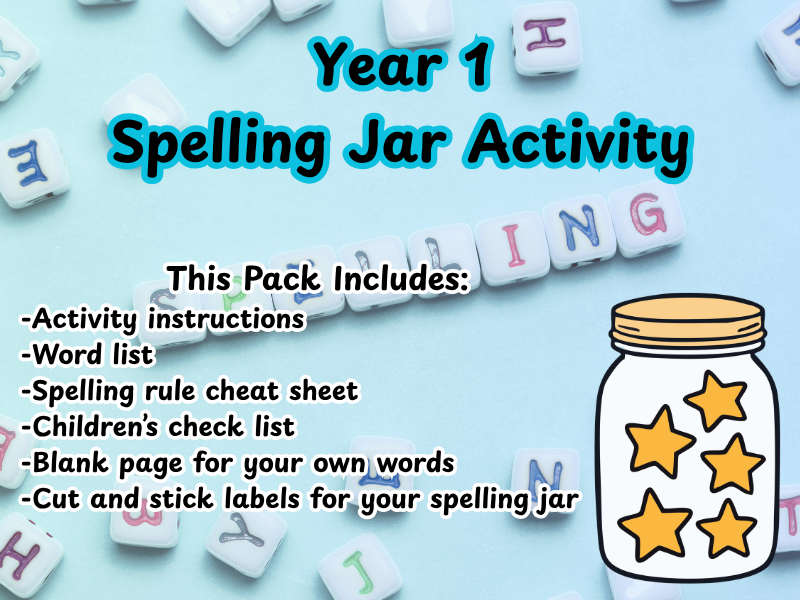 Year 1 Spelling Jar Activity KS1