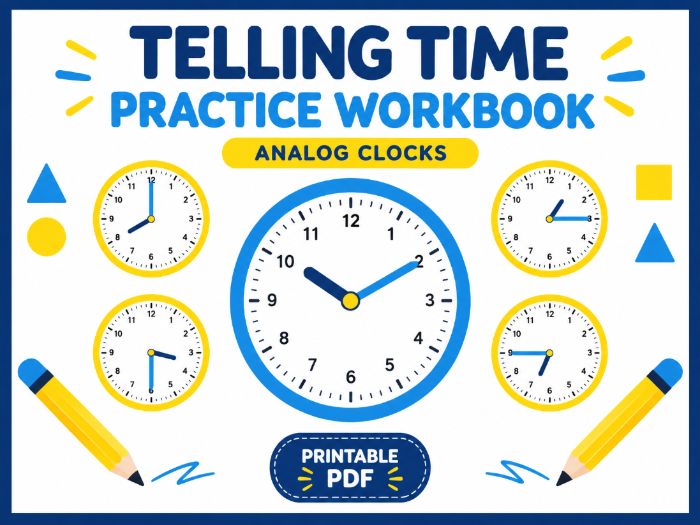 Telling Time Practice: Analog Clocks