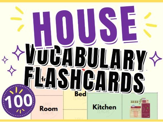 ESL Printable Flashcards | 10 Sets - 100 Parts and things of the house | (A1-C1)
