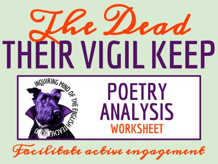 "The Dead Their Vigil Keep" by Nathaniel Hawthorne Poem Analysis Worksheet | Halloween Poetry