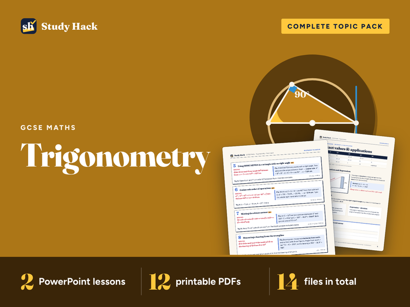 GCSE Maths Trigonometry Complete Topic Pack