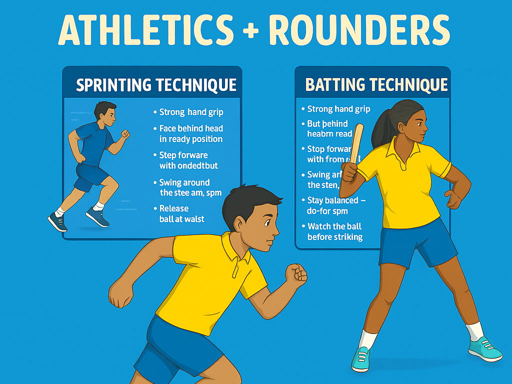 KS1 PE Super Bundle – Athletics + Rounders (16 Lessons + Technique Posters)