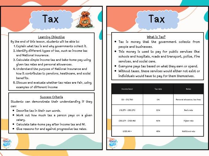 Real-World Maths: Taxes, Take-Home Pay, and Financial Literacy (worksheets)