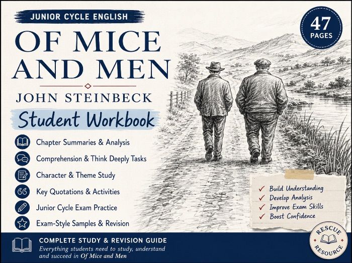 Of Mice and Men | Complete Junior Cycle Student Workbook | 47 Pages