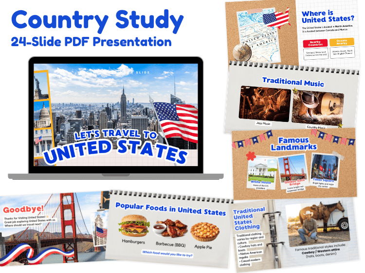United States Country Study | 24-Slide Geography & Culture Presentation