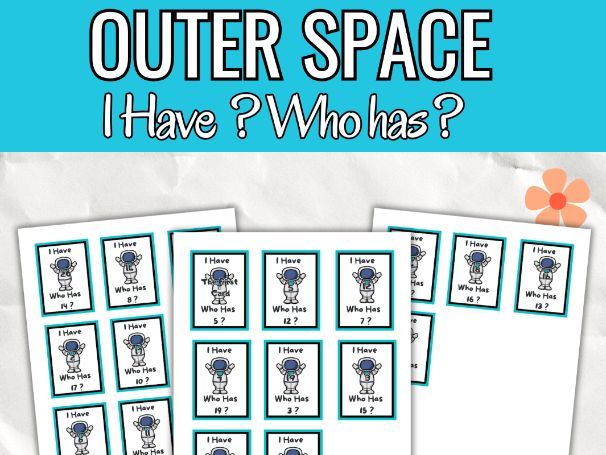 Outer Space Activity I Have Who Has Preschool -K -Number Recognition Game 1-20