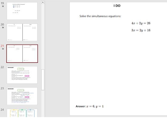Solve a pair of linear simultaneous equations by adding equations