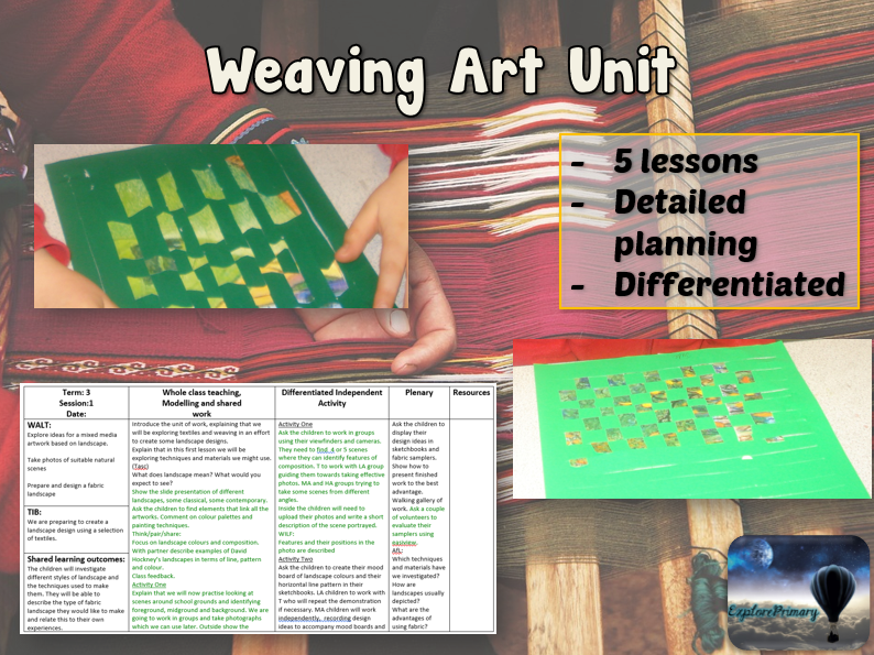 KS2 WEAVING Art Planning 5 Outstanding Lessons Teaching Resources