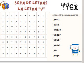La letra Y griega - sopa de letras (wordsearch)