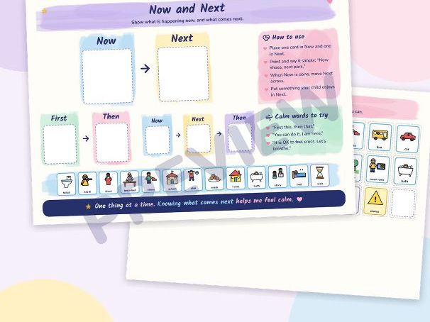 Now and Next Board with Picture Cards: SEND Visual Support for Transitions