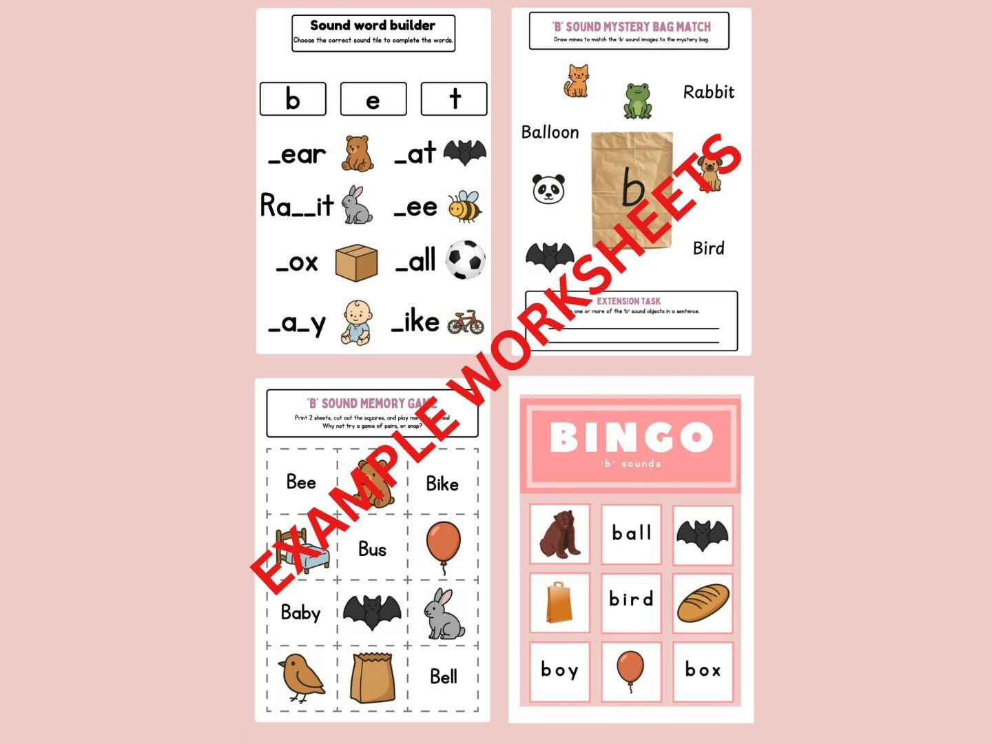 ‘b’ Sound Complete Comprehensive Bundle | Set 1 Phonics Activity Pack