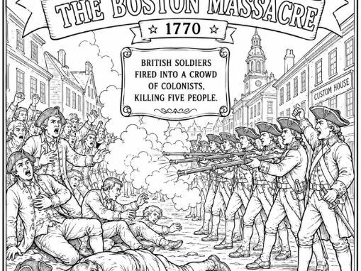 American Revolution Colouring Page- Boston Massacre