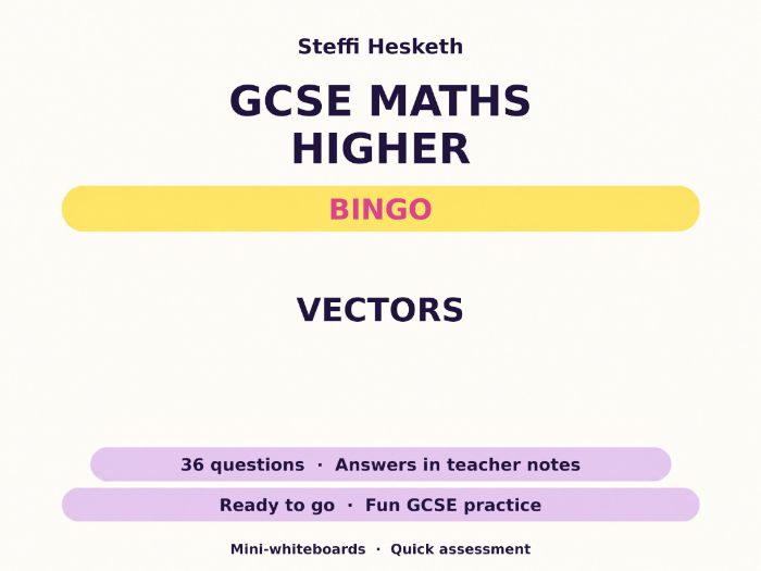 Vectors GCSE Maths Higher Bingo