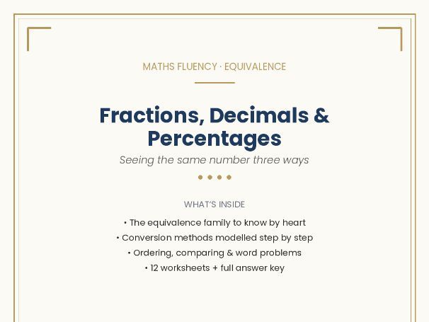 Fractions, Decimals & Percentages