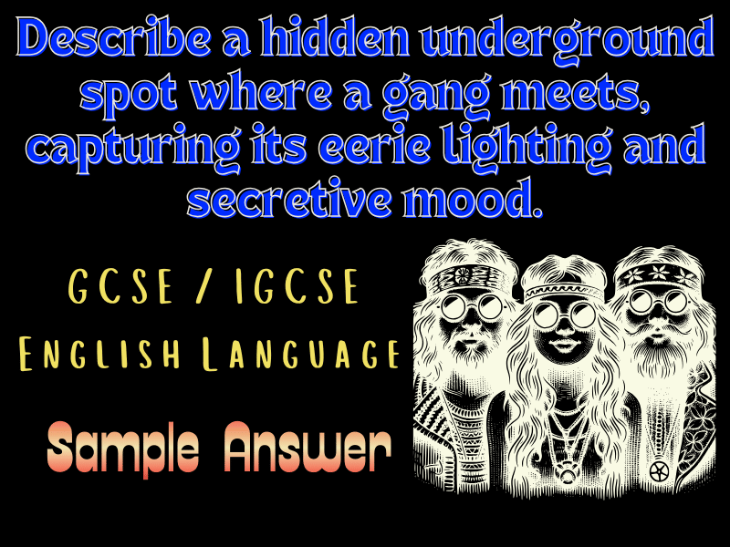 GCSE Eng Language: "Describe a hidden underground spot where a gang meets..." Sample Answer