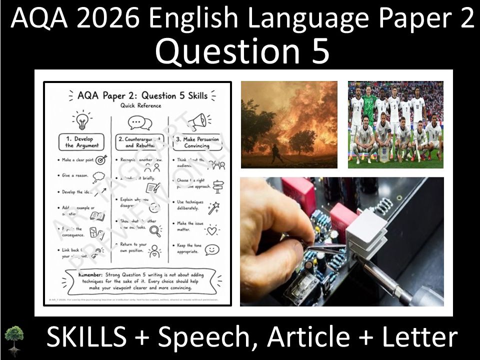 Question 5: AQA 2026 English Language Paper 2 | Skills + Speech, Article + Formal Letter