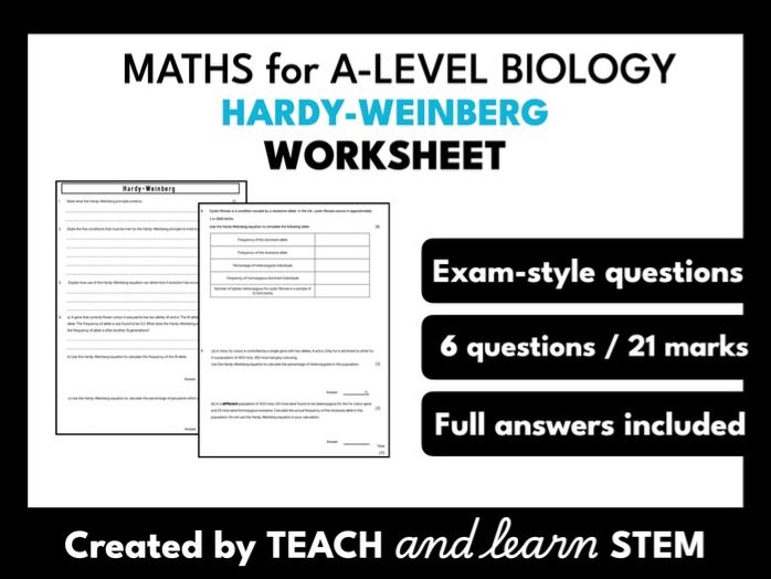 Hardy-Weinberg Worksheet | Maths for A-level Biology
