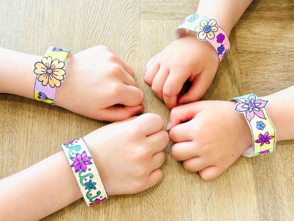 Flower Bracelets Colour-In Activity