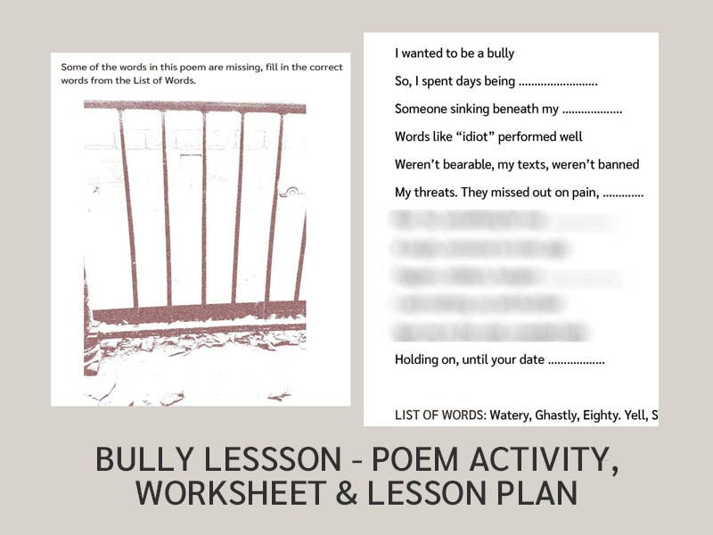 Bully Lesson - Poem Activity, Worksheet & Lesson Plan (UK)