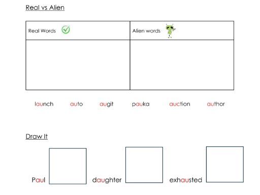 Phonics - au sound worksheets - Resource bundle