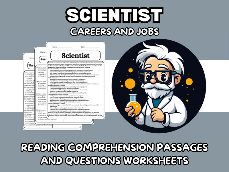 Scientist - Careers and Jobs Reading Comprehension Passages & Questions Worksheets