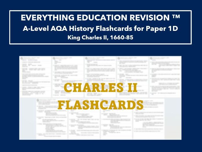 Level AQA History Flashcards for Paper 1D – King Charles II, 1660-85