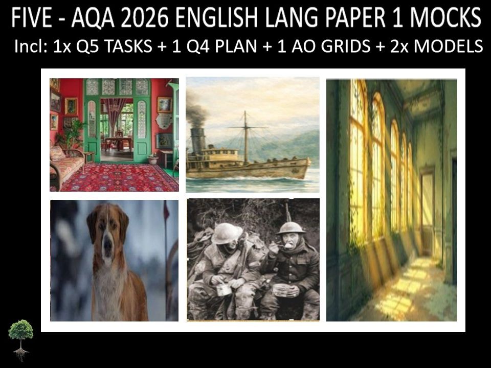 FIVE - AQA PAPER 1 | 2026 FULL MOCKS | Q5 TASKS | Q4 PLAN |AO GRIDS | MODELS