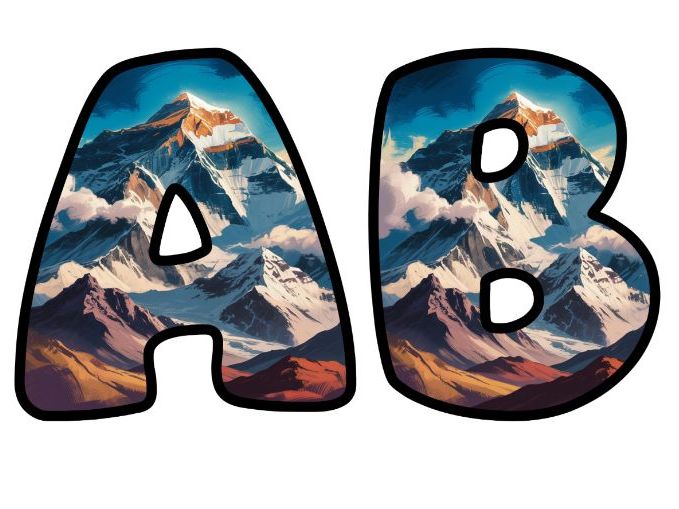 Everest Peak Alphabet Letters | Classroom Display, A-Z 0-9 and Signs