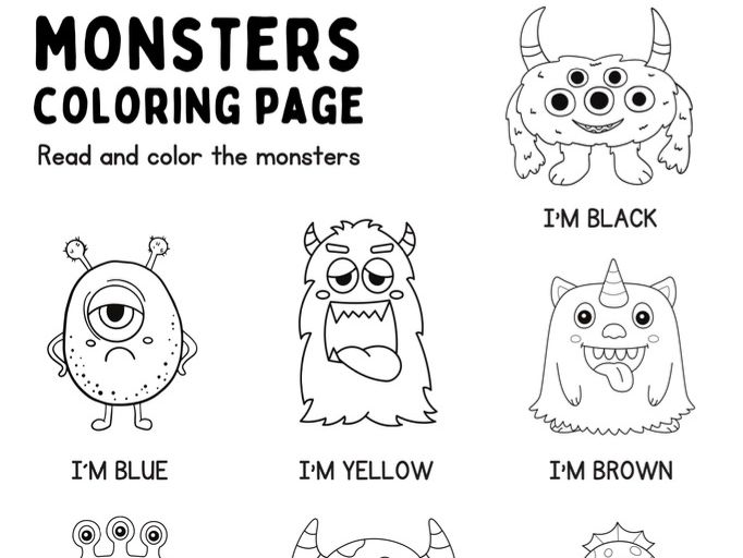Monster Colouring In Activity