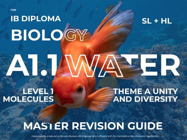 IB DP Biology A1.1 Water - Revision Guide | SL & HL I Priority Heatmap, NOS, TOK, IA Spark