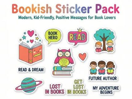 Bookish Sticker Pack | Modern & Kid-Friendly Reading Stickers