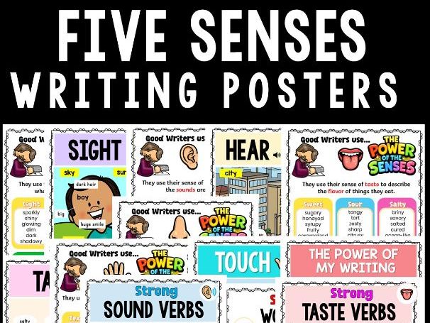 5 SENSES DESCRIPTIVE WRITING POSTERS BUNDLE