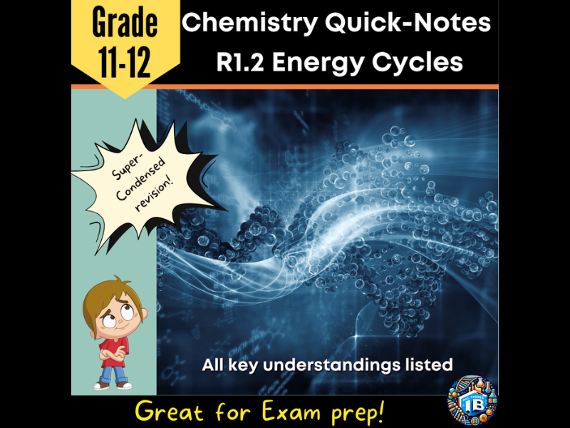 IB DP Chemistry R1.2 Energy Cycles: Condensed Topic Revision Notes - 2026