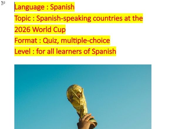 Spanish, Quiz, Spanish-speaking countries at 2026 World Cup