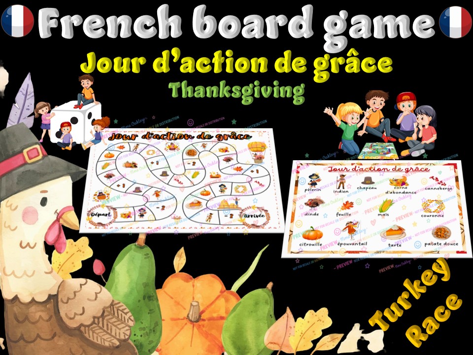 French board game | Jour d'action de grâce | Thanksgiving