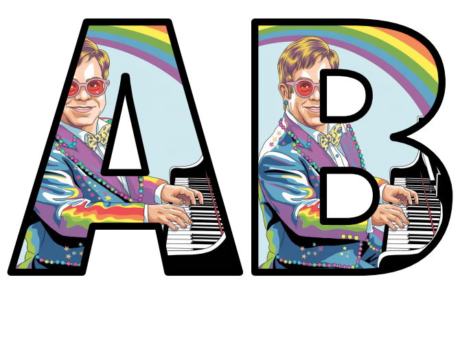 Pinoma Lettering Famous Person Elton John Piano Lettering Set Display Title Letters ...