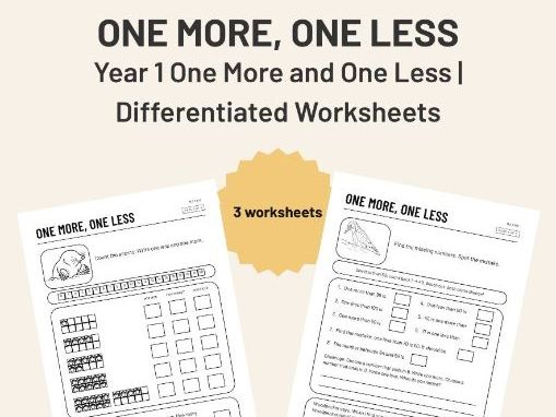 One More One Less to 100 Year 1 Worksheets