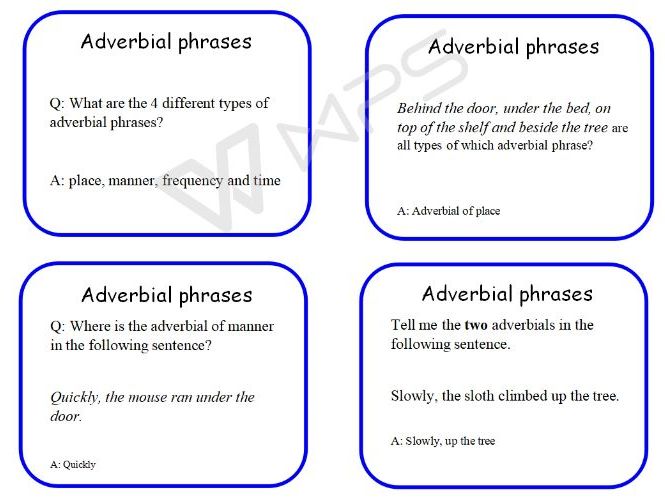 Year 5 and 6 SPAG/VGPS revision cards