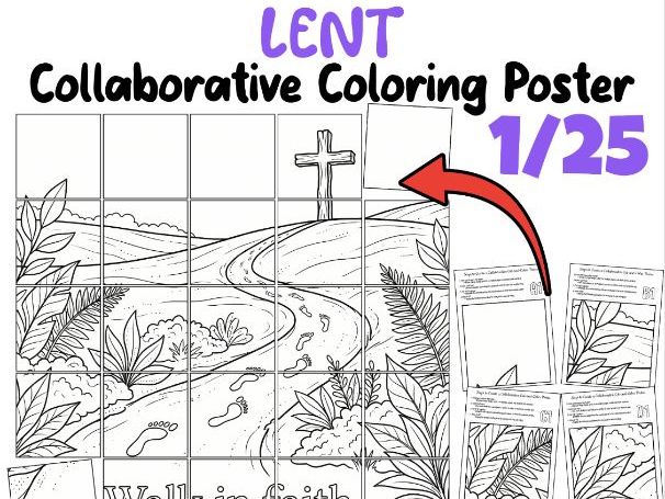 Lent Collaborative Coloring Poster | Journey Through Lent Reflection