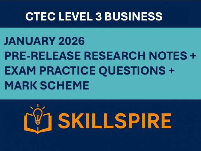 CTEC Level 3 Business Unit 1 | January 2026 Pre-Release Research Notes + Section B Exam Questions