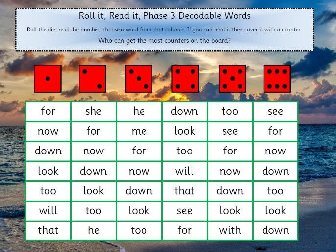 Phase 3 Tricky and  Decodable Words Game