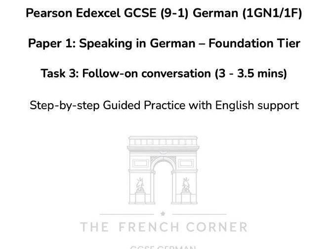 Pearson Edexcel GCSE German (1GN1/1F) – Speaking Task 3: Conversation – Foundation Tier 2026 onwards