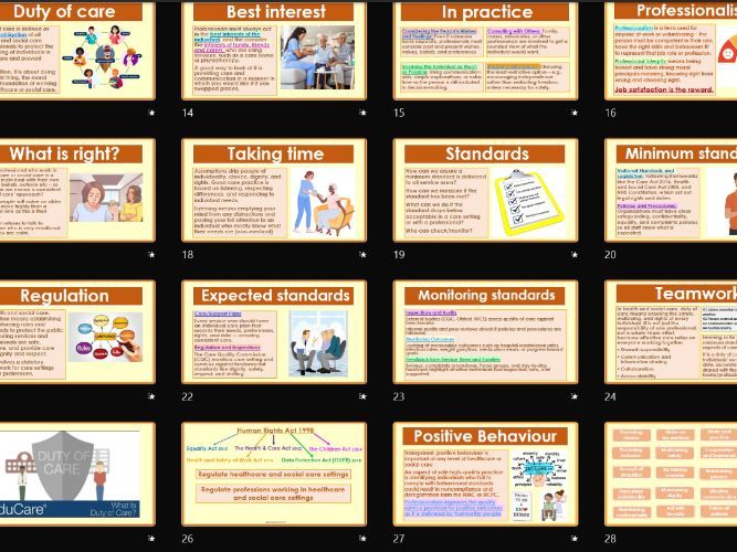 AAQ BTEC Health & Social Care Unit 3 Principles A5 Duty of care