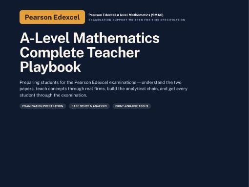 A Level Mathematics — Pearson Edexcel | Examination | Pearson Edexcel A level Mathematics (