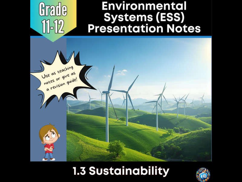 IB DP ESS 1.3 Sustainability Teaching Notes & PowerPoint 2026