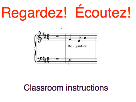 French classroom instructions taught through song: 8 files