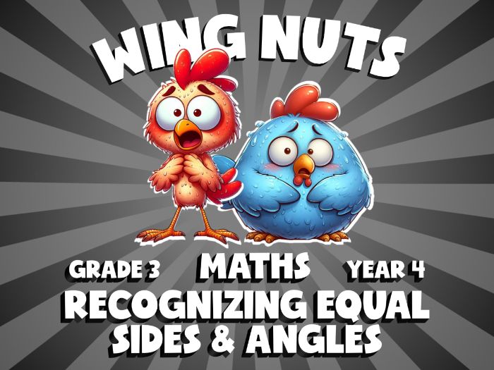 Recognizing Equal Sides & Angles WING NUTS Maths Game | No-Prep Year 4 Review Activity