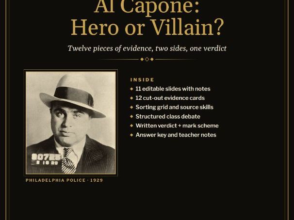 Al Capone Hero or Villain? | Prohibition Debate Lesson | Evidence Cards Activity