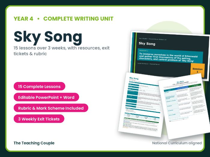Sky Song | Year 4 English Unit | 15 Complete Lessons + Resources + Mark Scheme